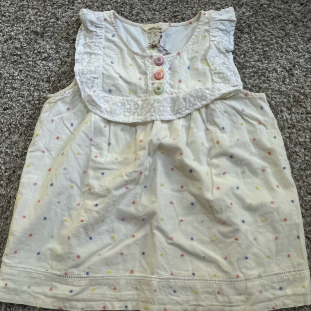 Matilda Jane Ivory tank with polka dots